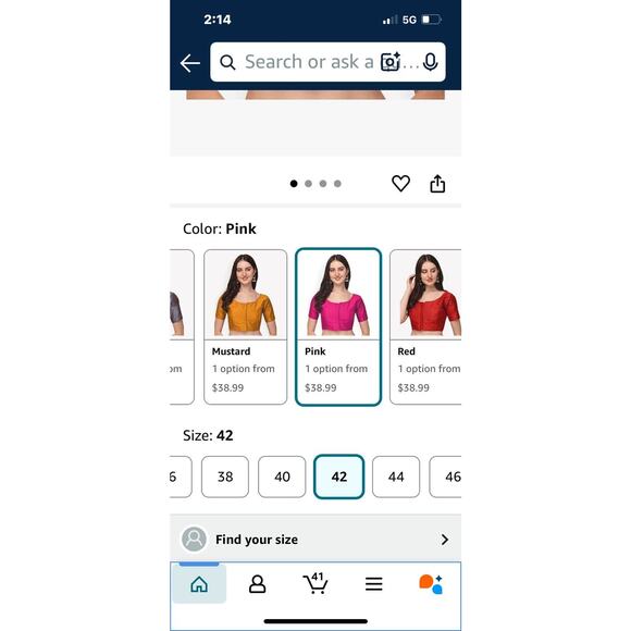Chandrakala Womens Size 42 Cropped Pink - Eyelet And Hooks - Tie In Back - Picture 4 of 16